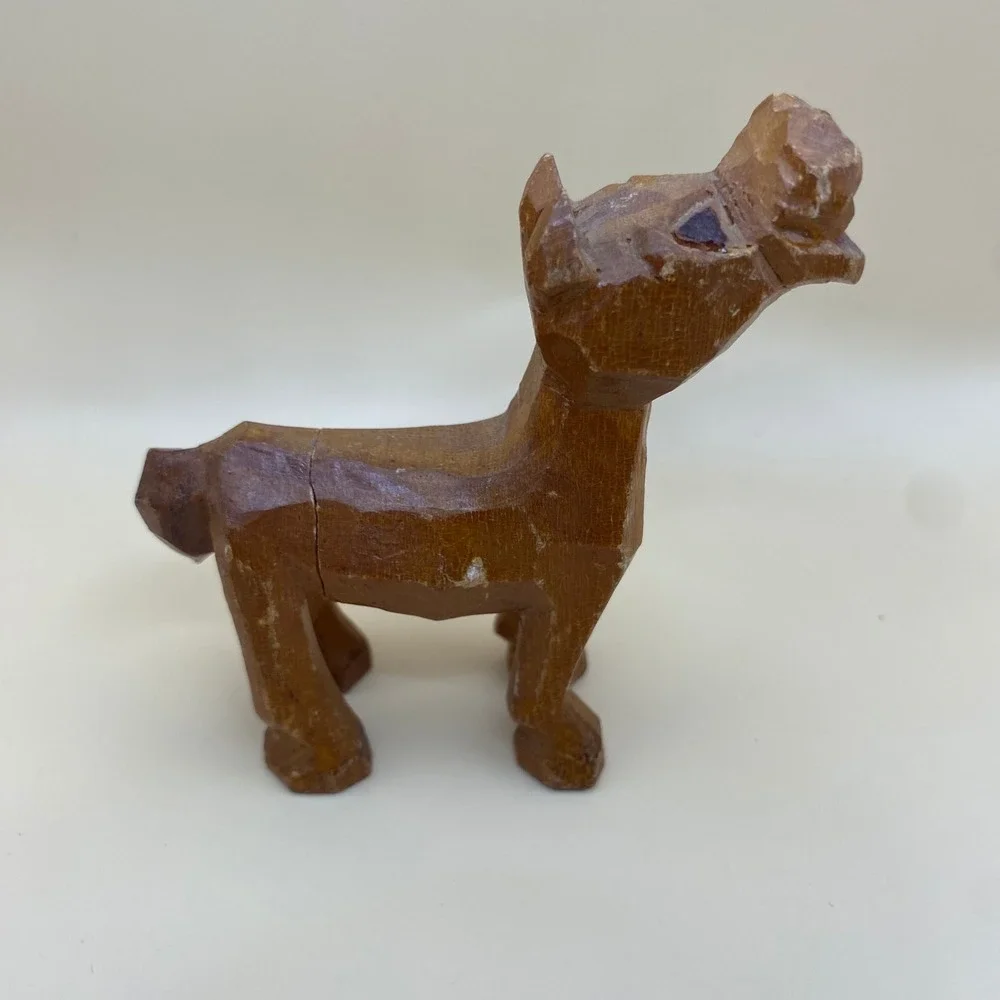 Vintage‎ Carter Hoffman Hand Carved Wood Horse Figurine Folk Art 3.5 Inch